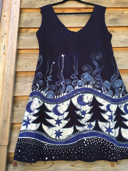 Cooling Forest Dream Organic Cotton Batik Dress - Size XL - Batikwalla 
 - 5