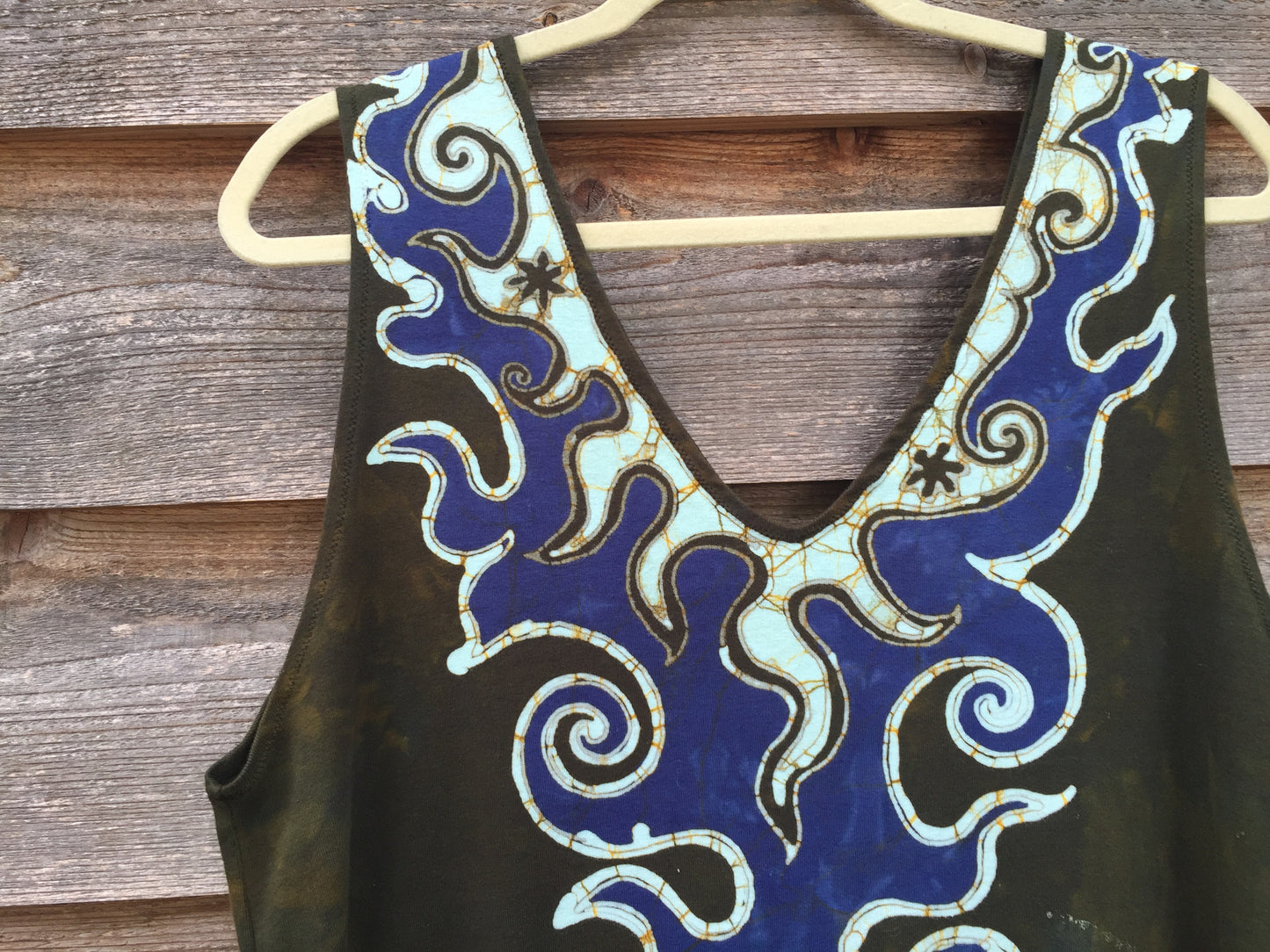Deep Gold Lava Rock Organic Cotton Batik Dress - Handmade For Susan - Batikwalla 
 - 6