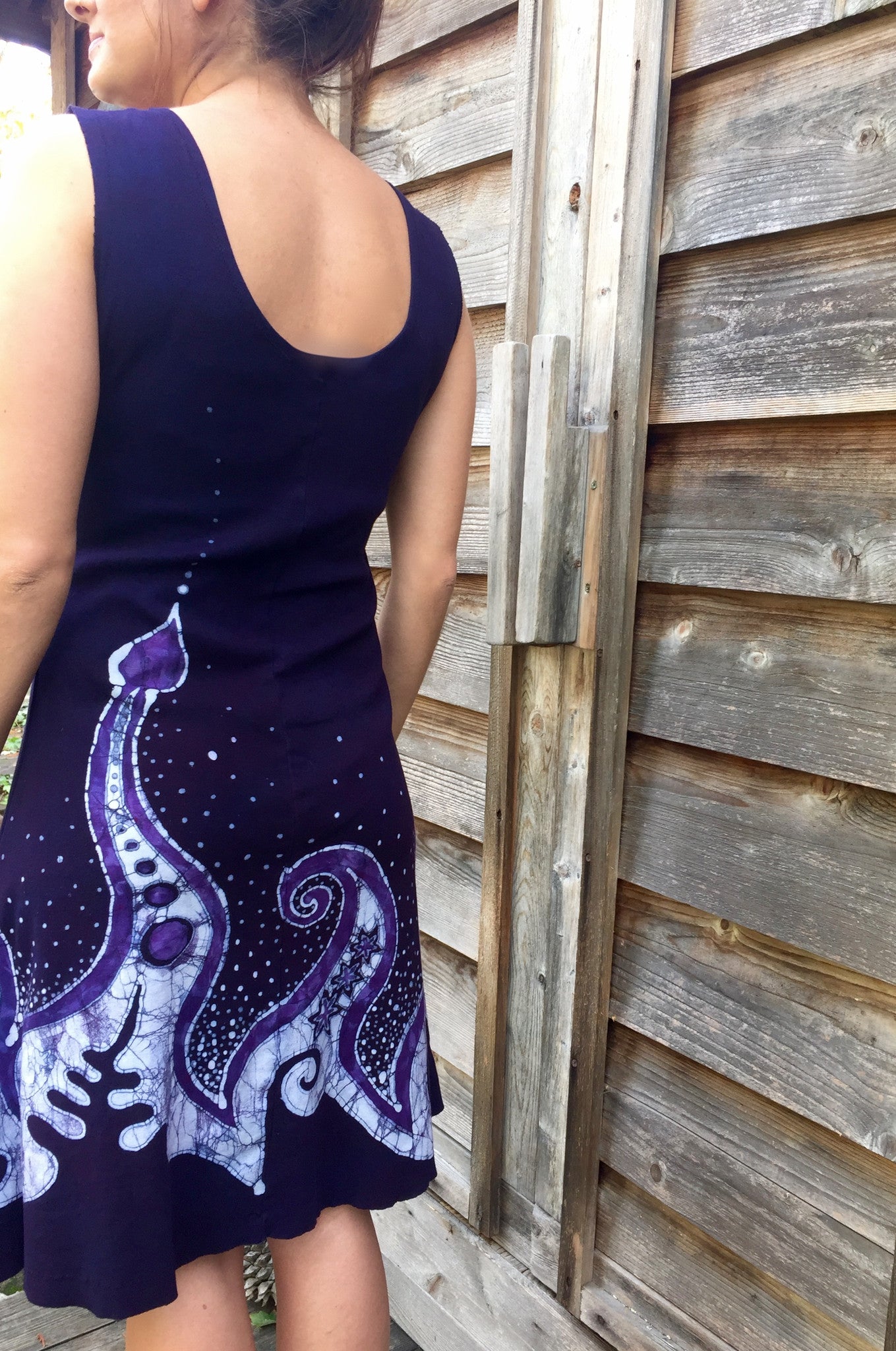 The Waves Are Dancing Organic Cotton Batik Dress - Size Medium