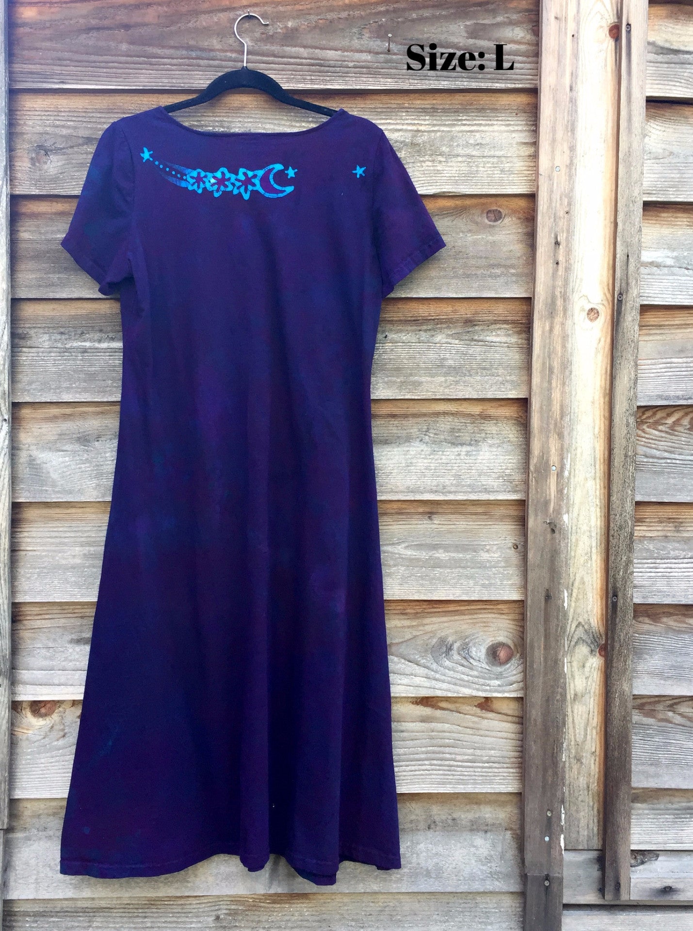 Deep Purple Moondance - Short Sleeve Batik Dress - Batikwalla 
 - 8