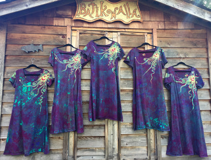 Amethyst Sunrise - Short Sleeve Batik Dress - Size 2X - Batikwalla 
 - 6