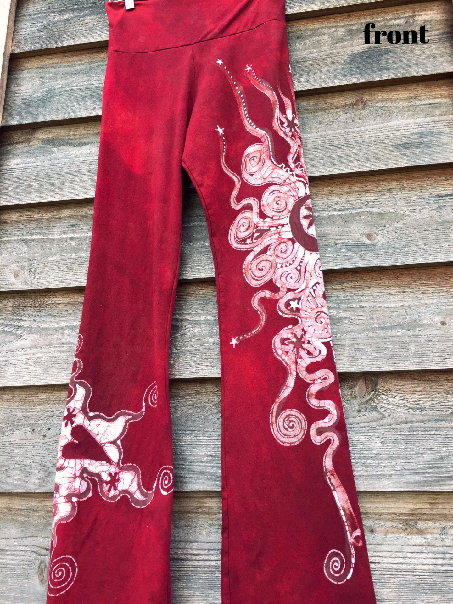 Red Heart Batik Yoga Pants - Size Large - Slight Imperfection - Batikwalla 
 - 1