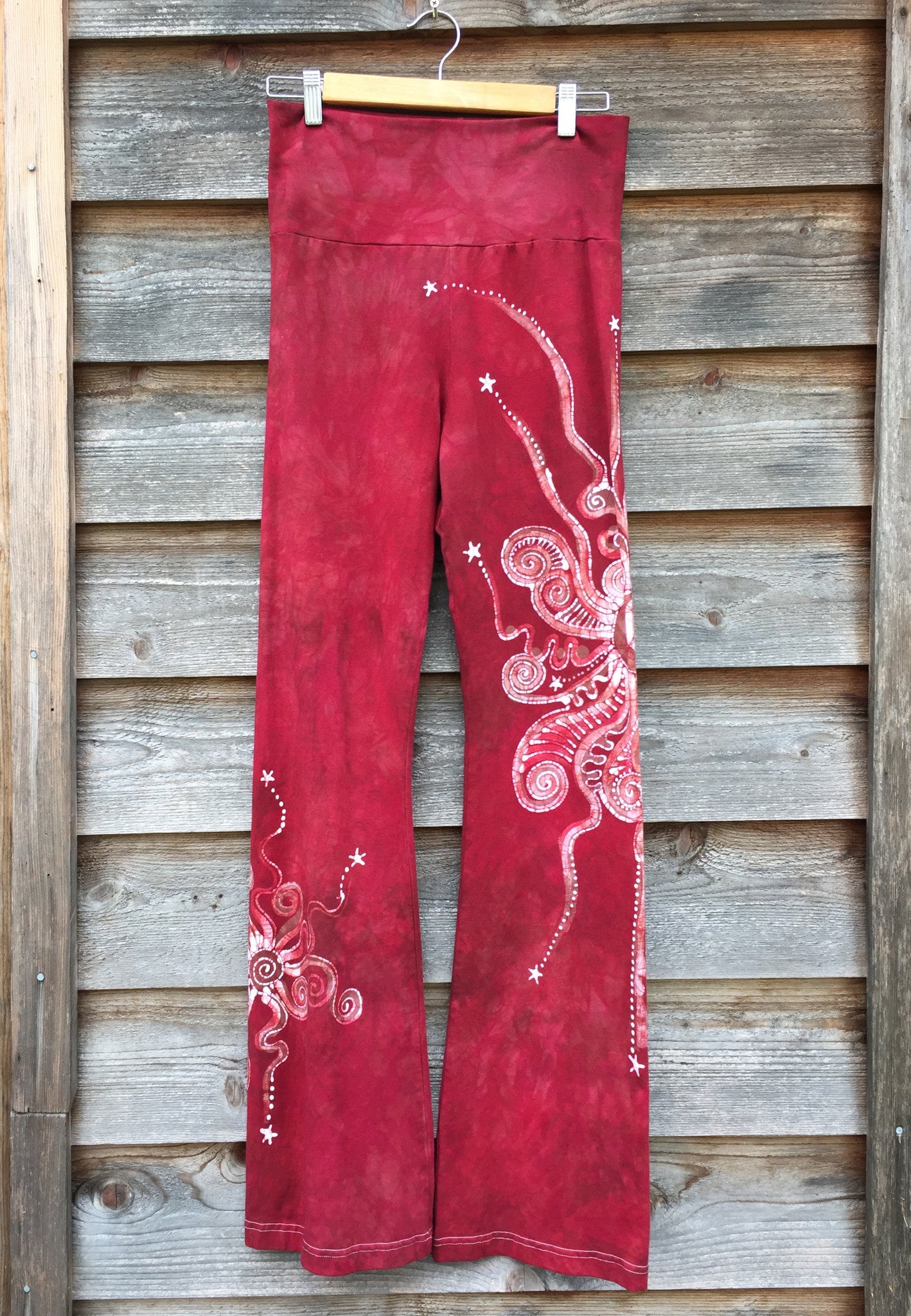 Light Red Batik Yoga Pants - Mislabeled - Batikwalla 
 - 2