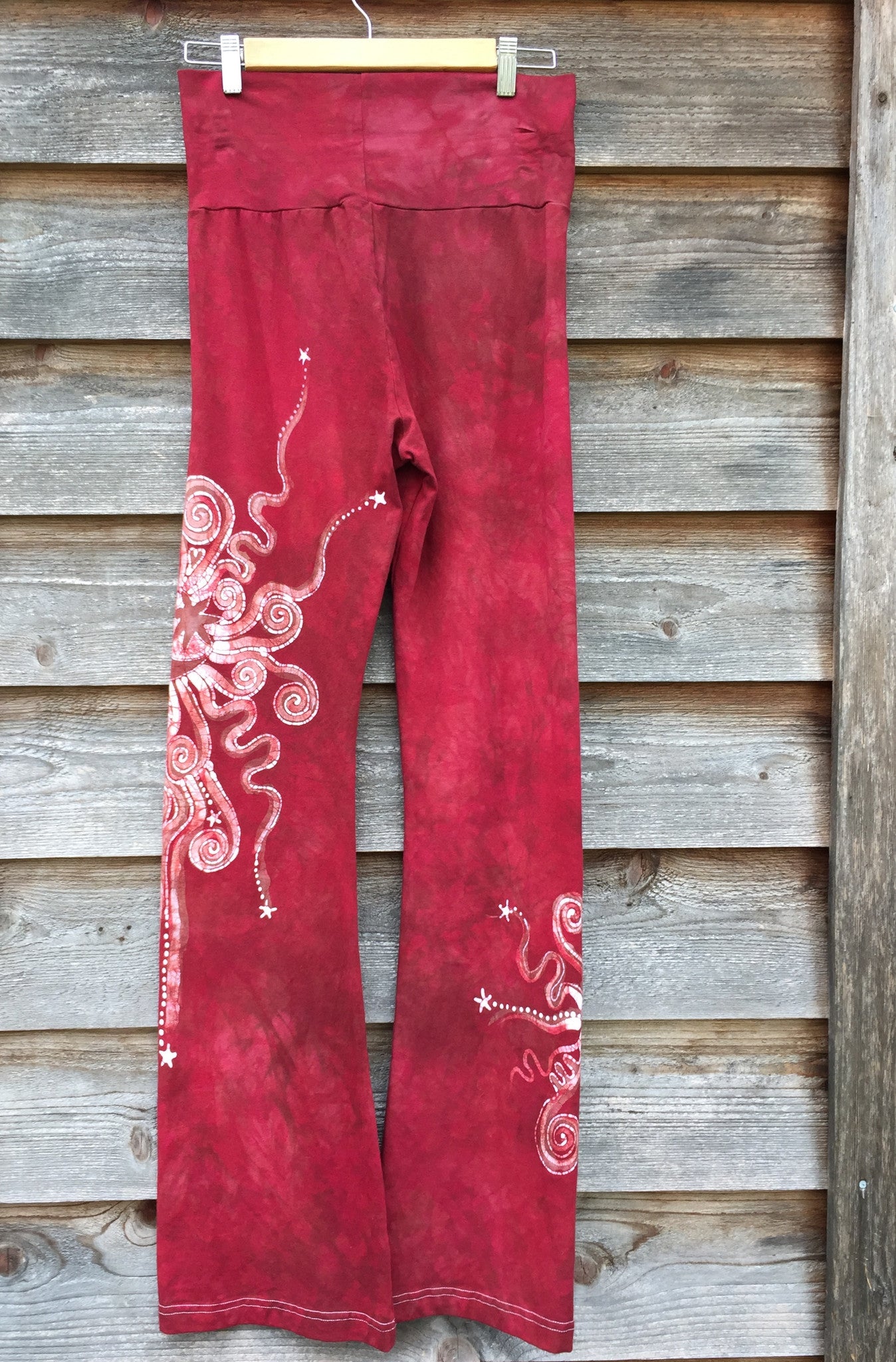 Light Red Batik Yoga Pants - Mislabeled - Batikwalla 
 - 3
