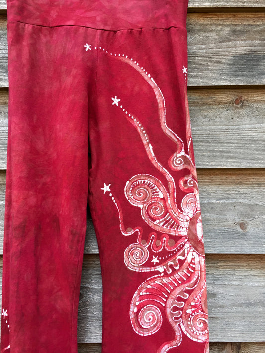 Light Red Batik Yoga Pants - Mislabeled - Batikwalla 
 - 1