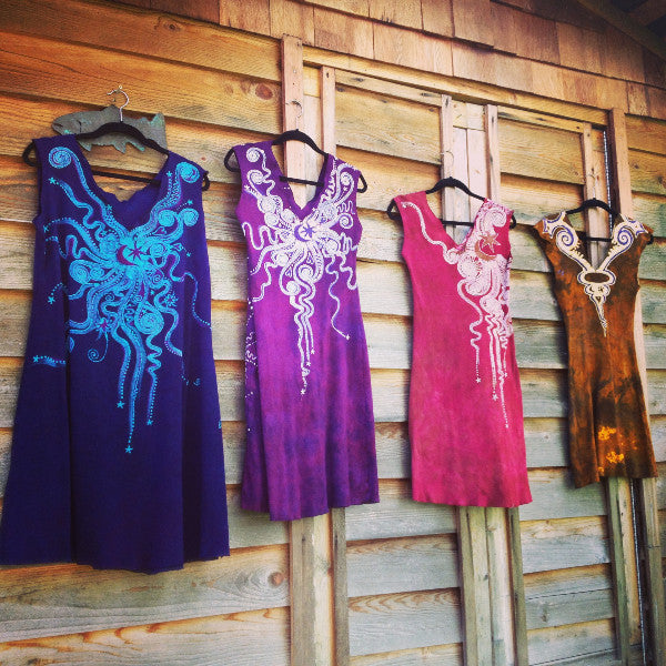 Deep Blue and Purple Organic Cotton Batik Dress - Batikwalla 
 - 8