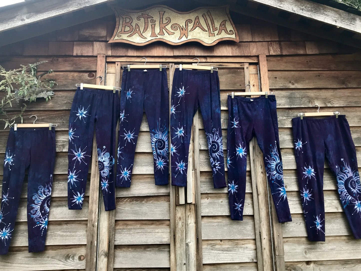Blue Sky Peeks Through Swirling Batik Leggings