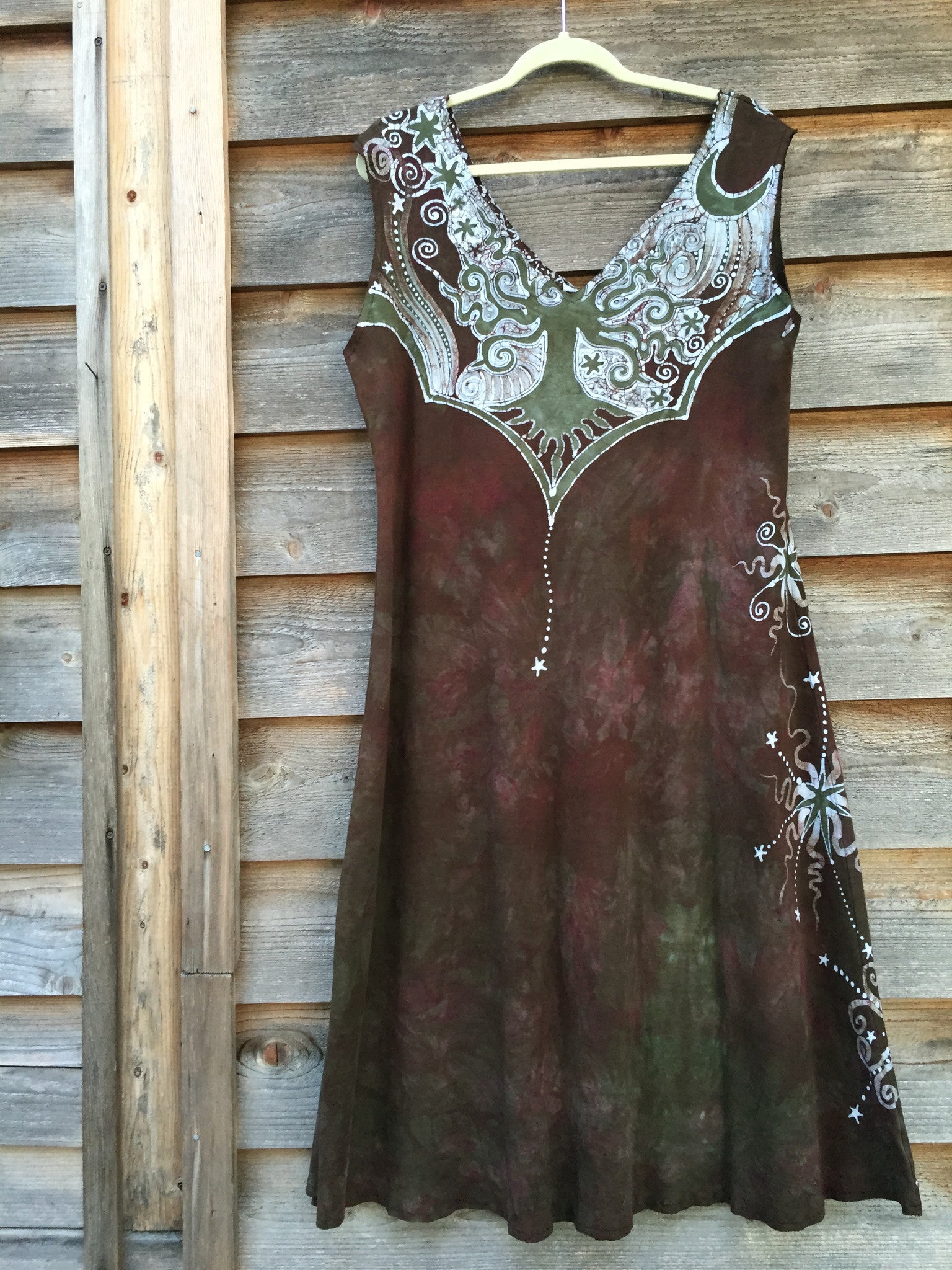 Moonlight Moss Tree of Life Organic Cotton Batik Dress - Batikwalla 
 - 4