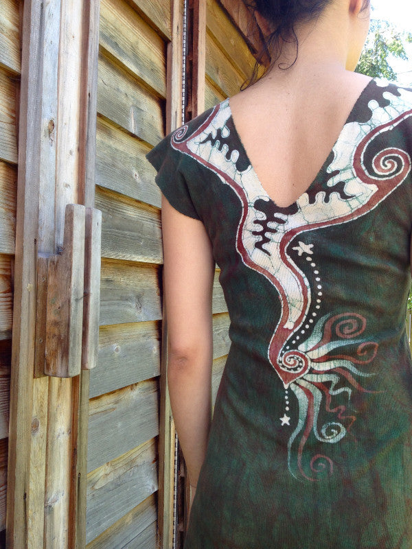 Cosmic Sage Heart Organic Cotton Batik Dress - Batikwalla 
 - 4