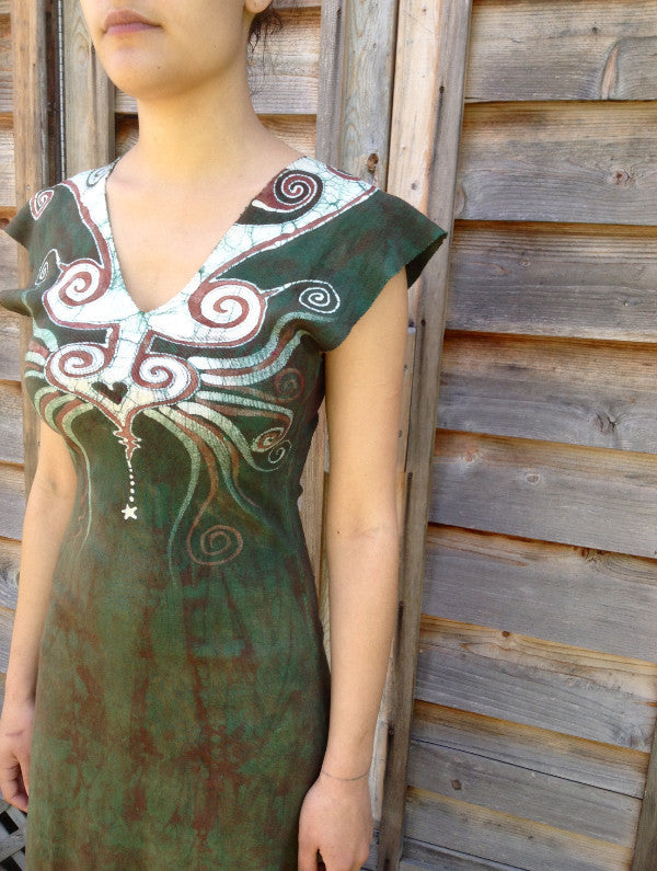 Cosmic Sage Heart Organic Cotton Batik Dress - Batikwalla 
 - 2