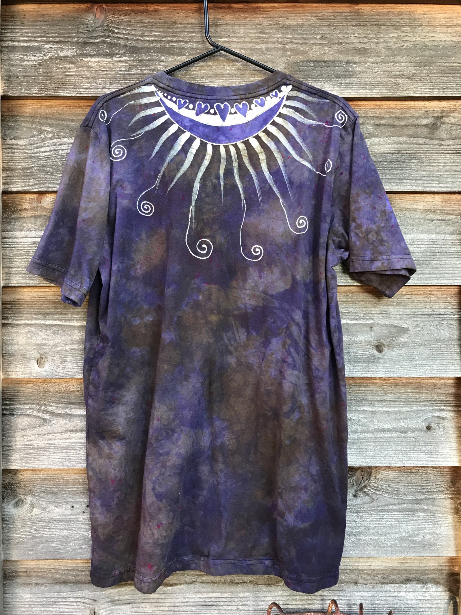 Passion Of The Moonflower Has Your Back Handmade Batik Tshirt - Size 2X TALL tshirt batikwalla 
