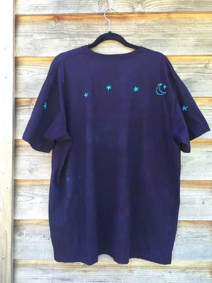 Deep Blue and Purple Nebula Handmade Batik Tshirt - Batikwalla 
 - 3