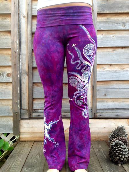Berry Contrary Handmade Batik Yoga Pants - Size 2X - Batikwalla 
 - 5