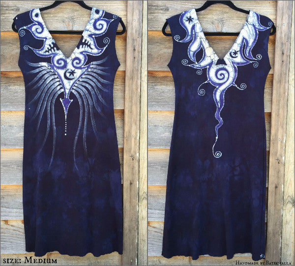 Midnight Blue Angel Organic Cotton Batik Dress - Batikwalla 
 - 6