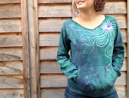 Teal Moon Long Sleeve Batik Cozy Shirt - Batikwalla 
 - 6