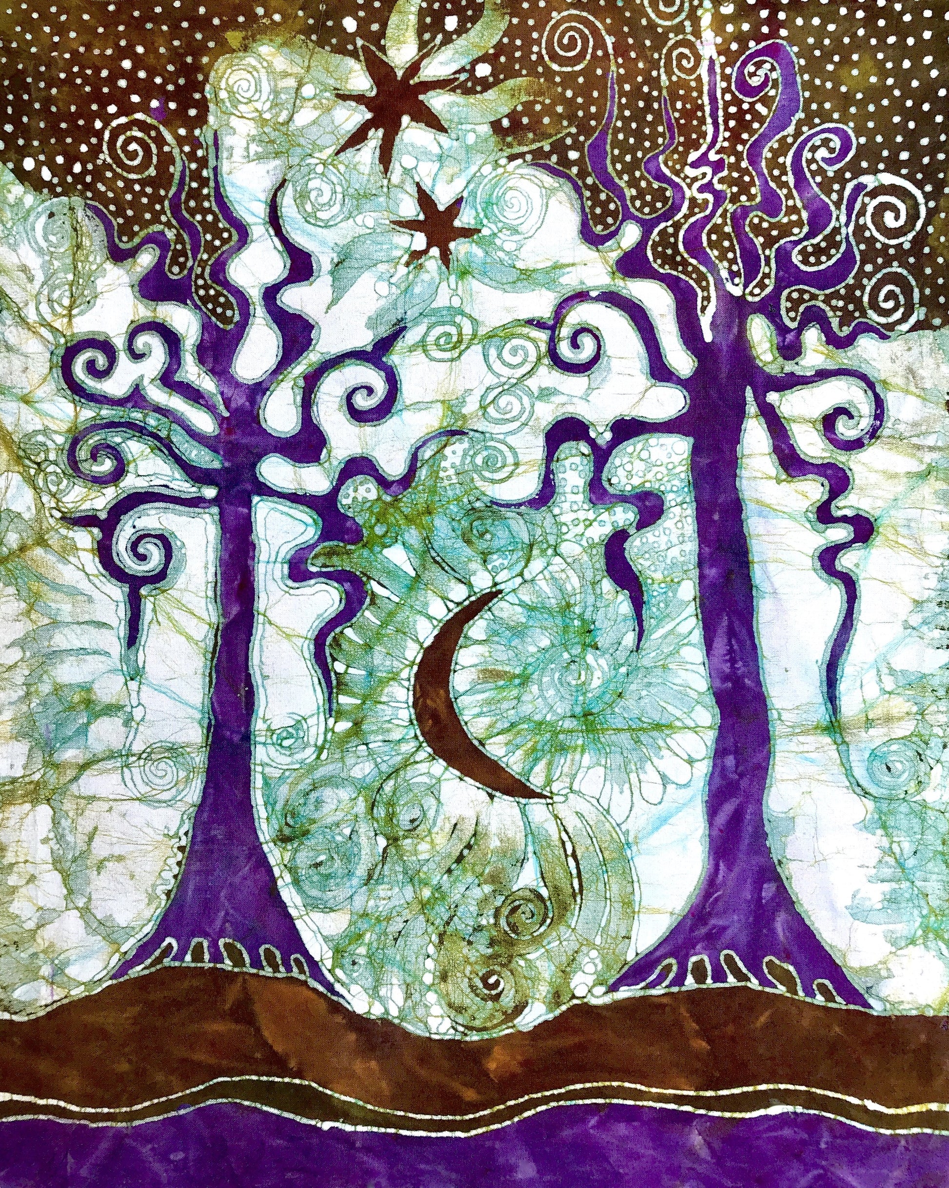 Two Trees Batik Art Print Creative Ideas batikwalla 