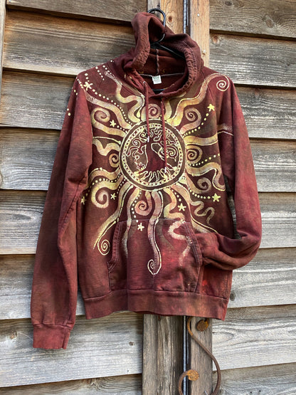 Fire On The Mountain Handcrafted Pullover Batik Hoodie - Organic Cotton hoodie batikwalla 
