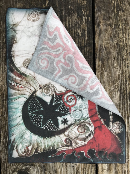 Owl Tree Batik Fabric Print Patch