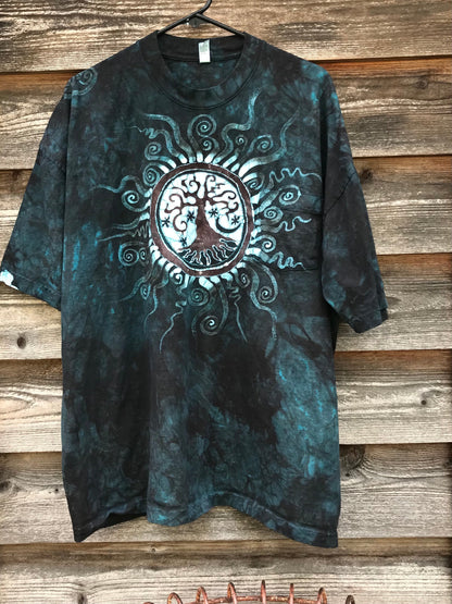 Reserved for Connie ONLY Blue Water Tree of Life Pocket Tshirt tshirt batikwalla 2X 