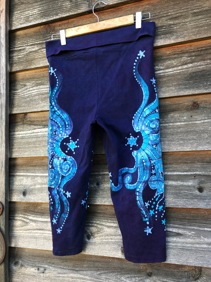 Moon Dancer Batik CAPRI Yoga Pants - Size MEDIUM leggings batikwalla 
