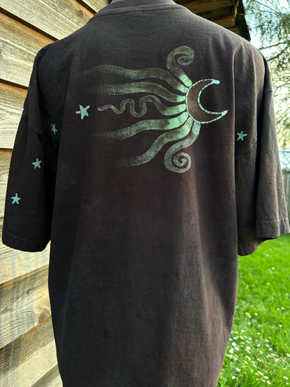 Very Dark Brown Tree of Life Handmade Batik Tshirt with Hidden Pocket tshirt batikwalla 