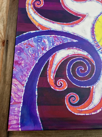 Swirling Sun and Stripes Canvas Giclée Batik Print
