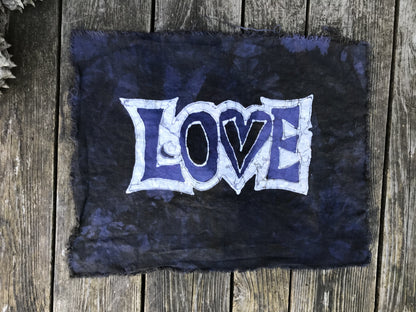 Love Batik Fabric - Dark Blue Sage Purple - 100% Woven Cotton Fabric scarf batikwalla 
