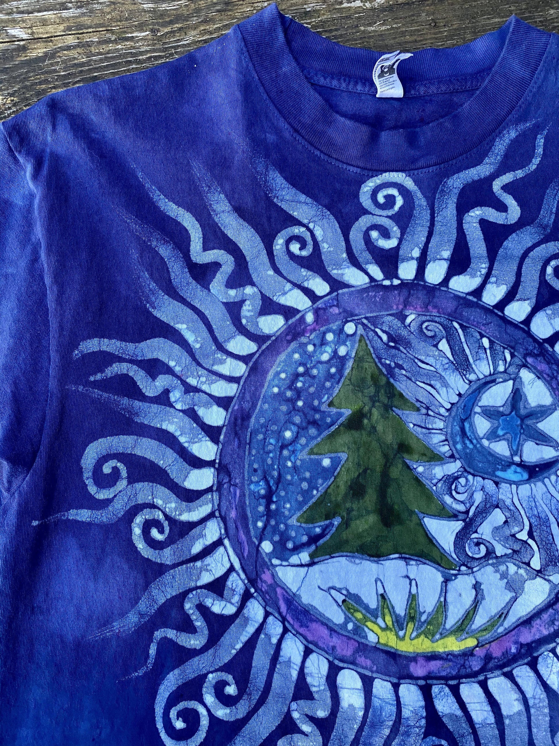Tree of Life - Kaleidoscope Forest Hand-painted Batik Tshirt - Size Medium tshirt batikwalla 