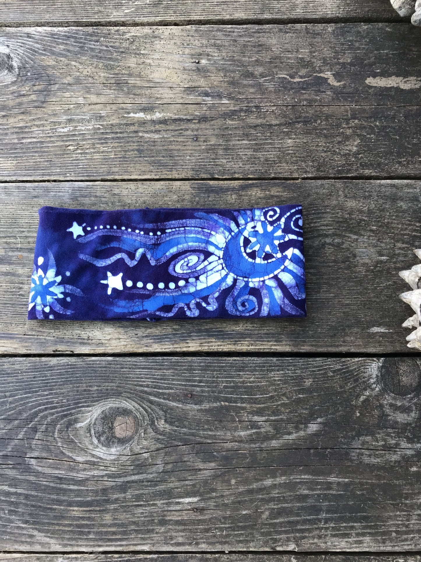 Fold Over Stellar Handmade Headband - by Batikwalla Batikwalla by Victoria blue moon rising 
