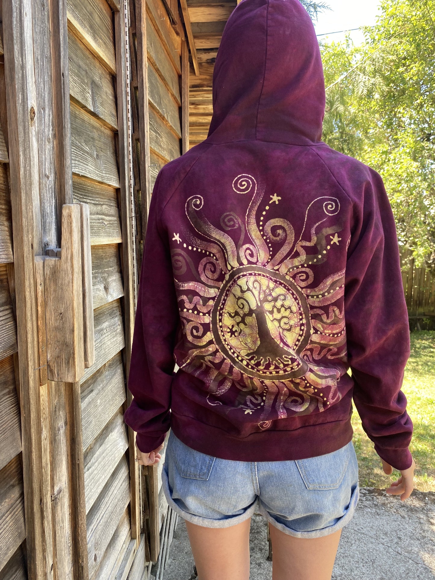 Fire On The Mountain Tree Of Life Pullover Batik Hoodie - Organic Cotton hoodie batikwalla 