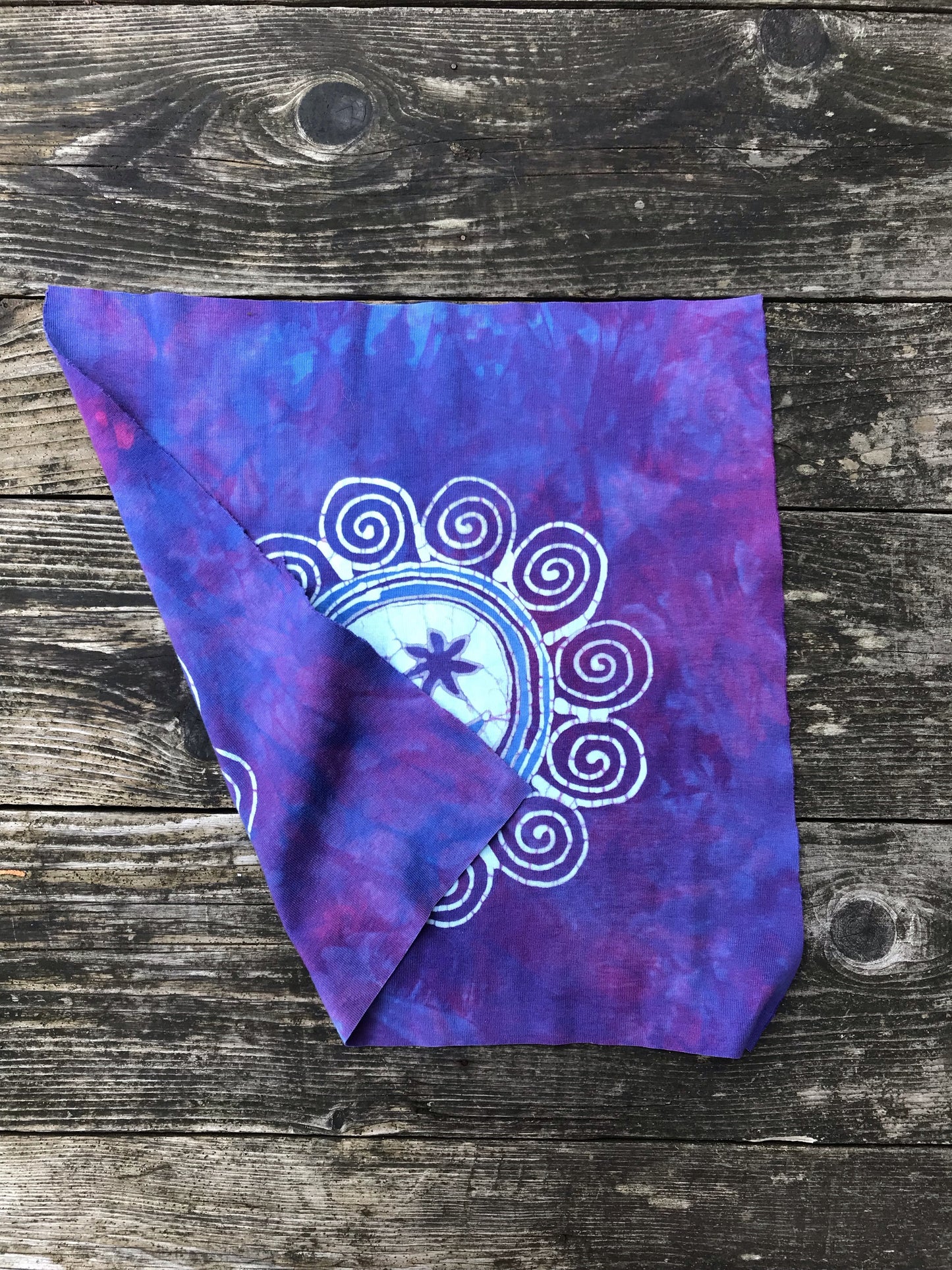 Hand Painted Batik Fabric Square - Moon Marble in Purple and Periwinkle Batikwalla by Victoria 