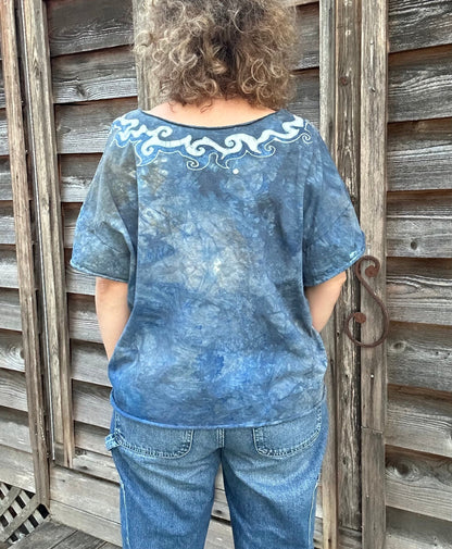 High Prairie Batik Necklace Tee - Size XL Shirts & Tops Batikwalla by Victoria 