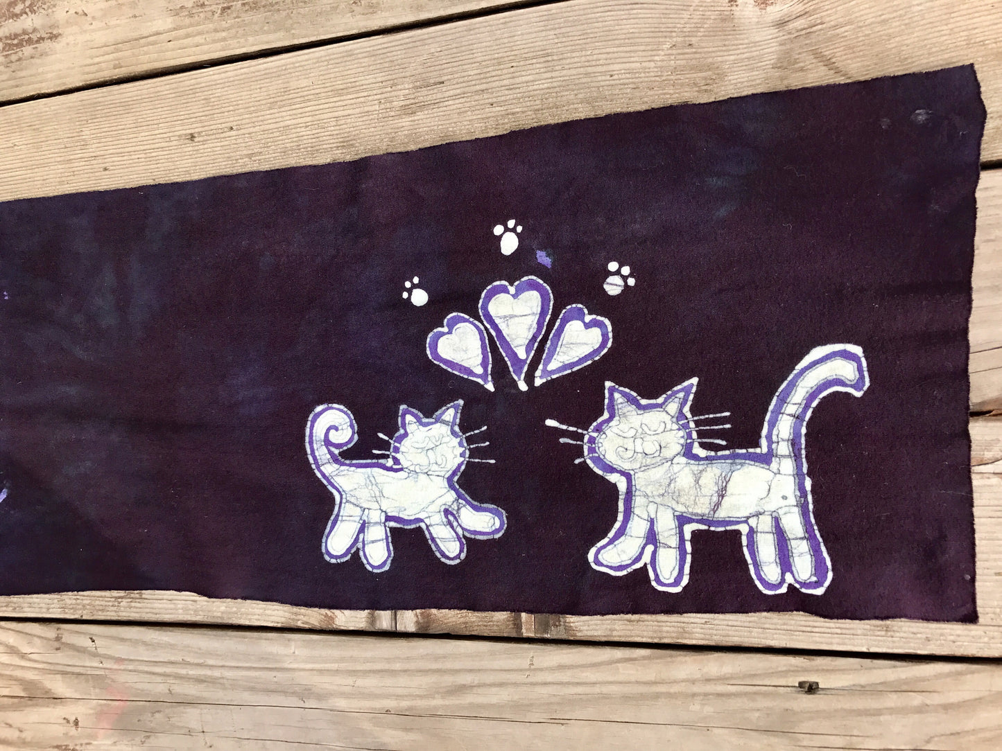 Kitties Are So Cute Hand Painted Batik Fabric Scarf - Batikwalla 
 - 2