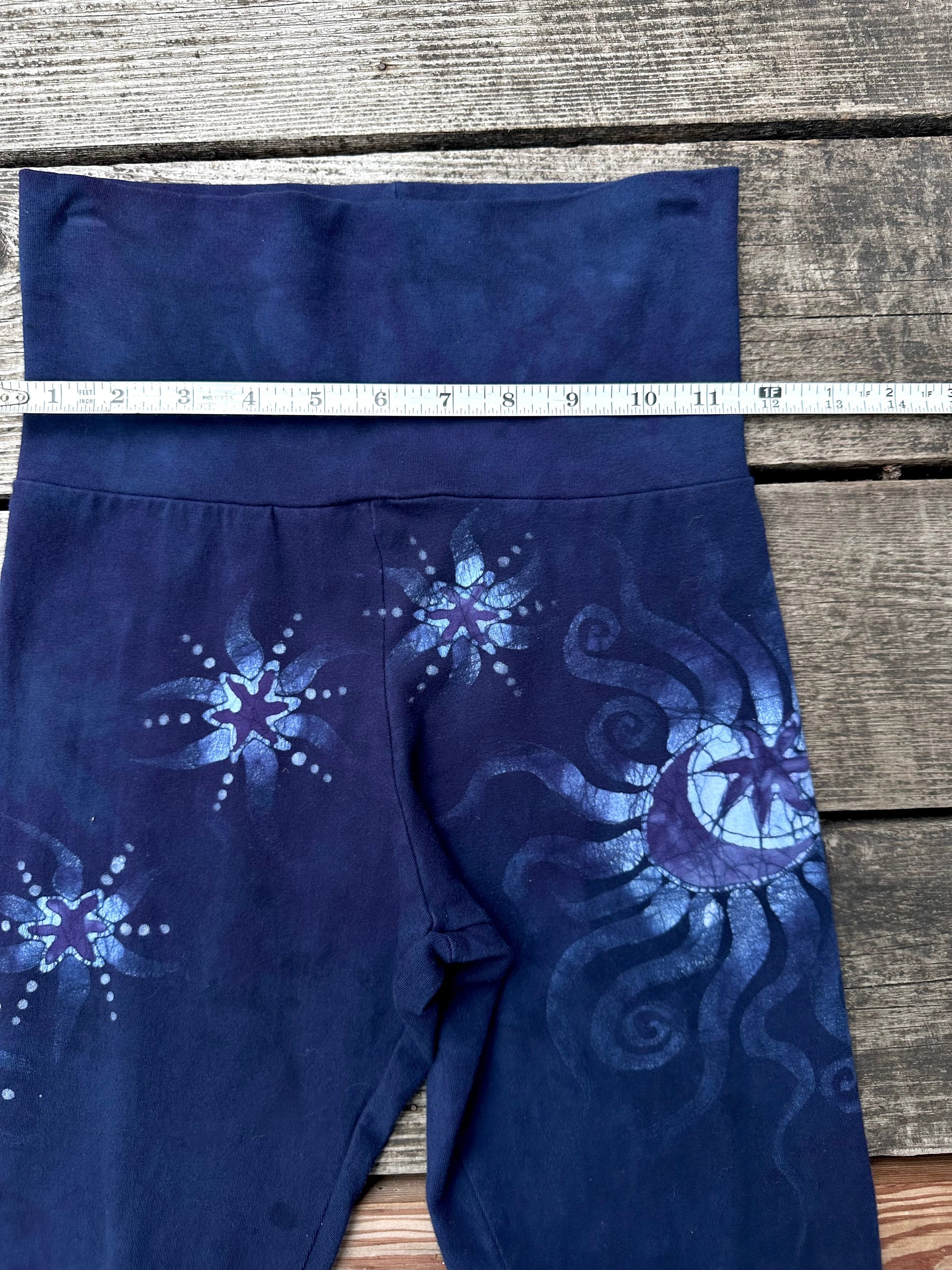 Dark Blue Moon and Stars Stretchy Movement Pants - Size SMALL Yoga Pants batikwalla 