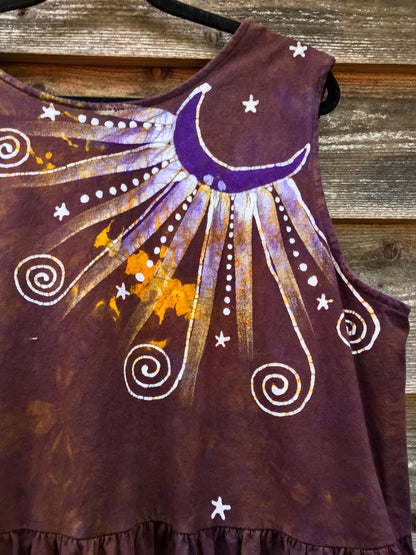 Golden Sun Purple Forest Farmer's Market Pocket Dress - Size 3X Batik Dresses Batikwalla 