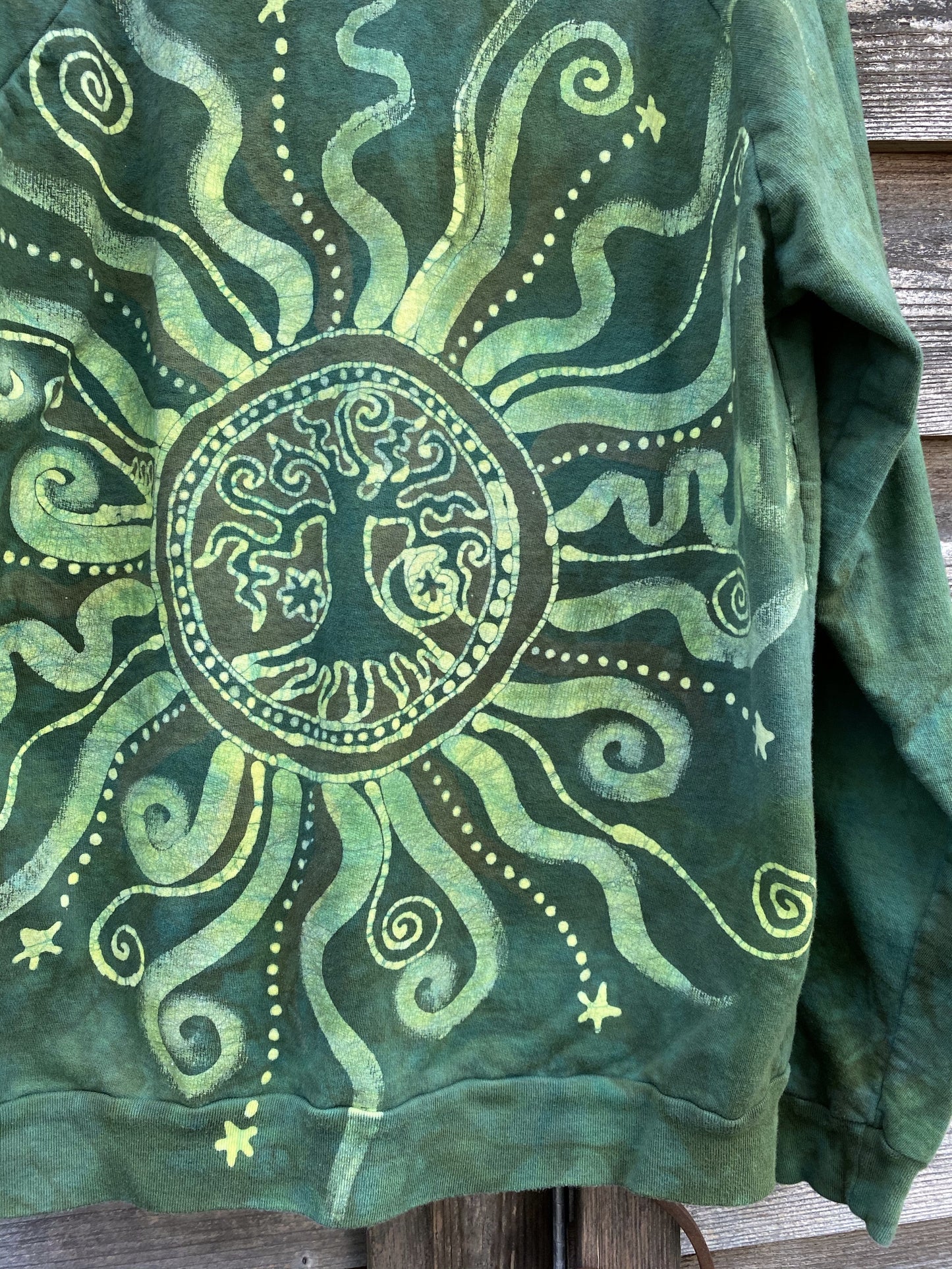 Magic Lime Tree Of Life Zipper Batik Hoodie - Handcrafted In Organic Cotton Size 2X & XL ONLY hoodie batikwalla 