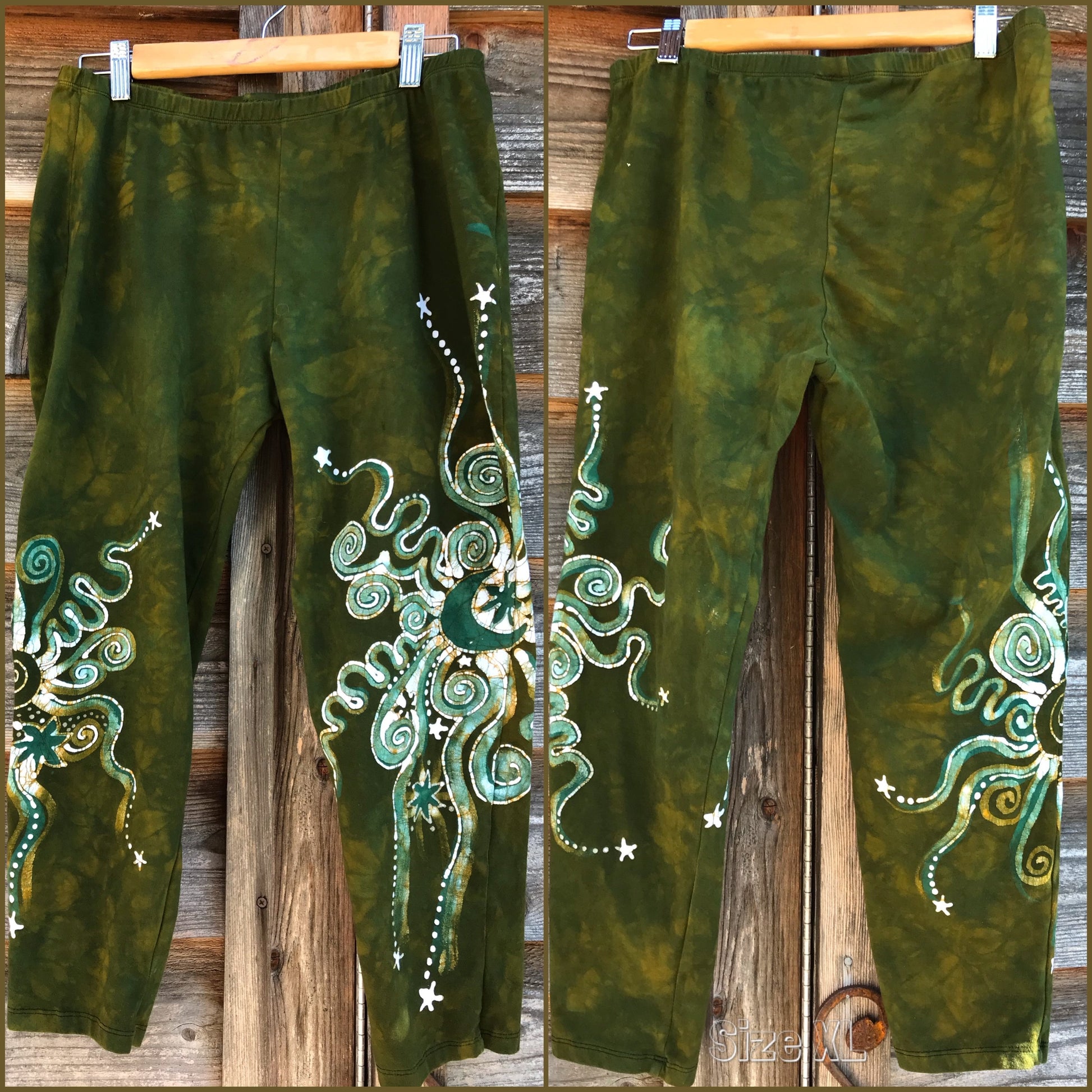 Dancing Green Batik CAPRI Leggings leggings batikwalla XL 