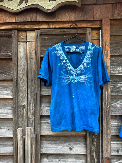 Blue Angel Batik Vneck Tshirt Tshirts batikwalla XL 