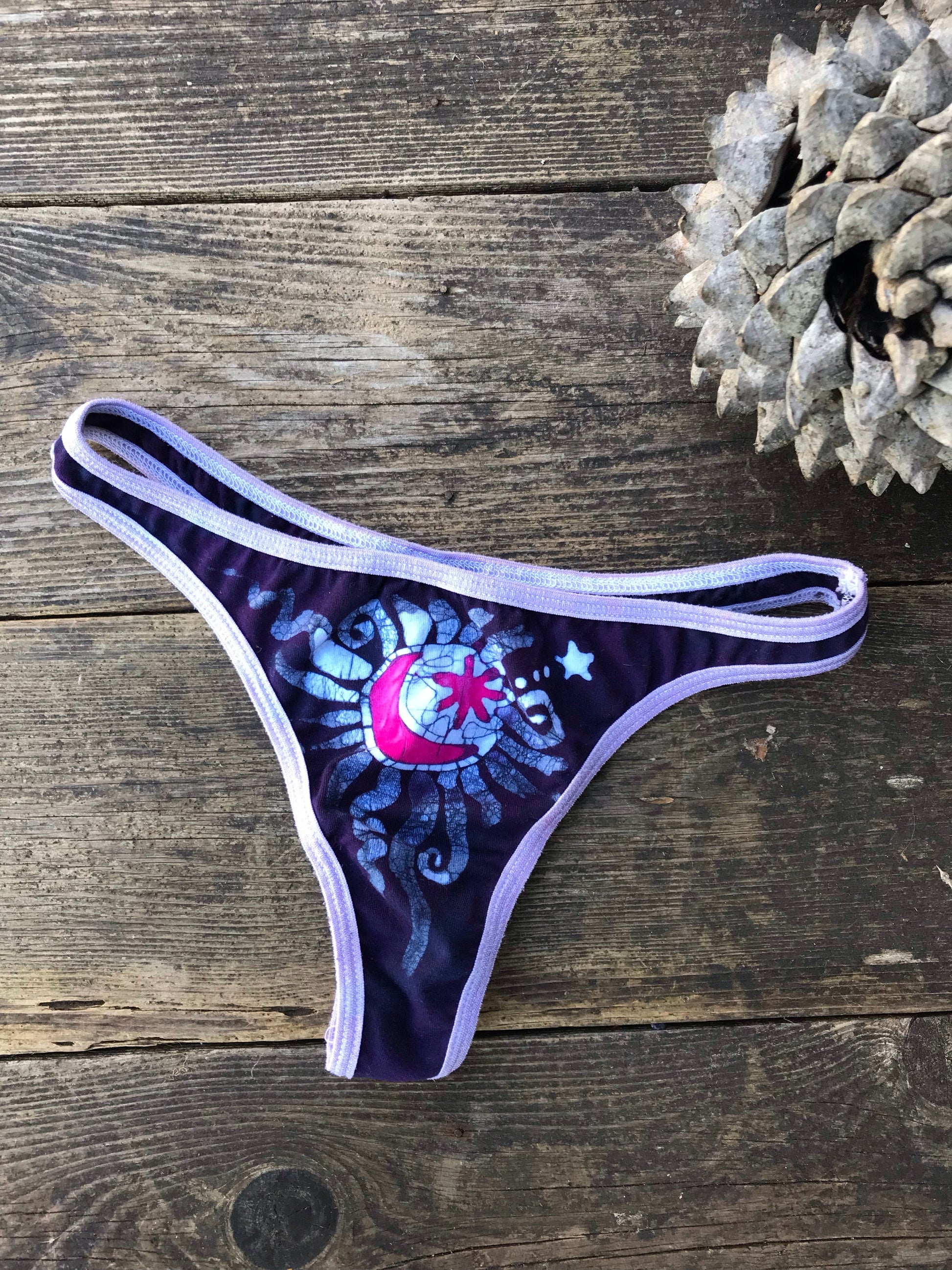 Pink and Purple Moon Batik Undies Undies Swimwear batikwalla 