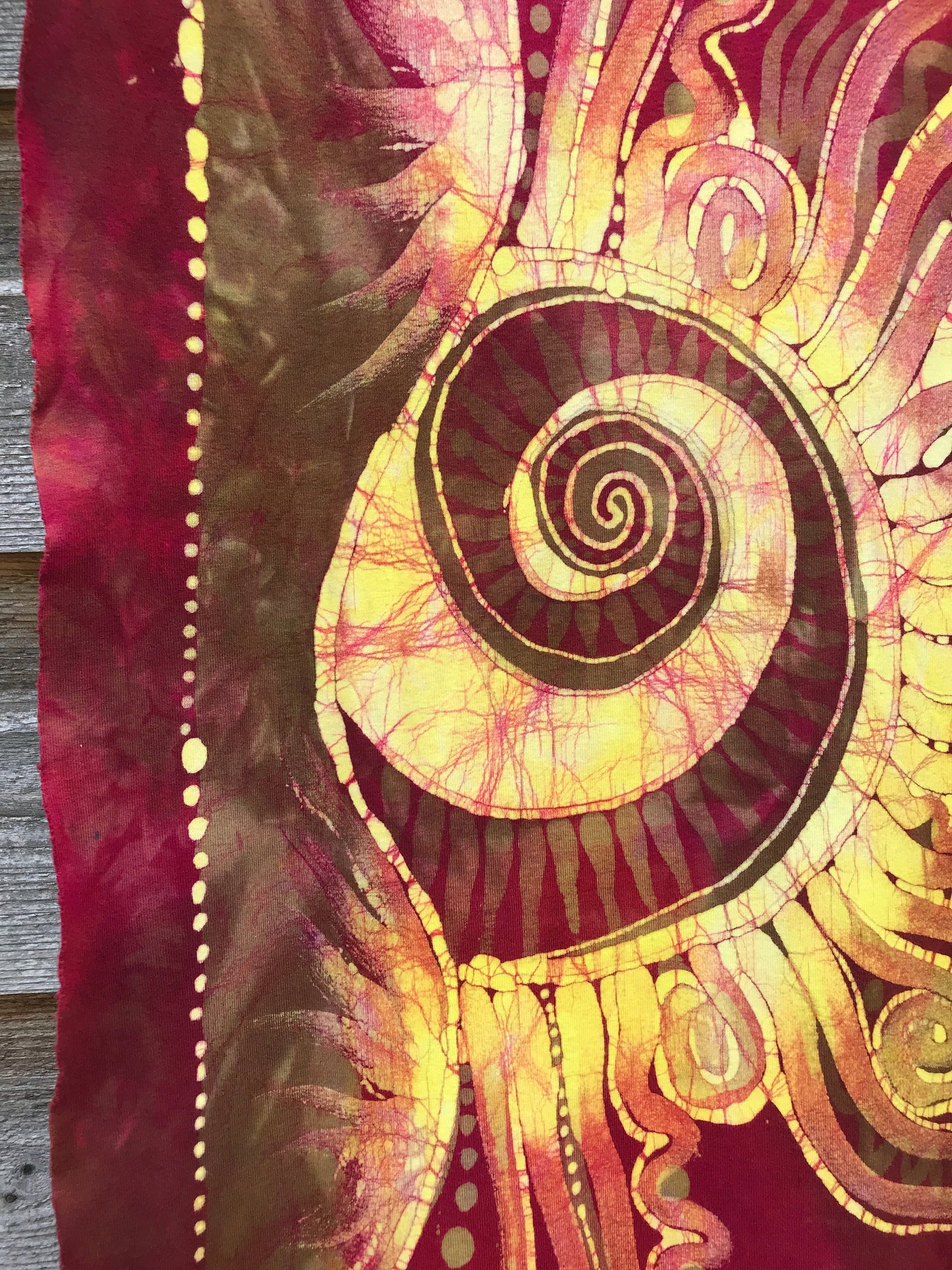 Fire On The Mountain Hand Painted Organic Cotton Batik Scarf
