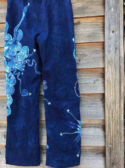 Super Blue Nova Handmade Batikwalla Yoga Pants