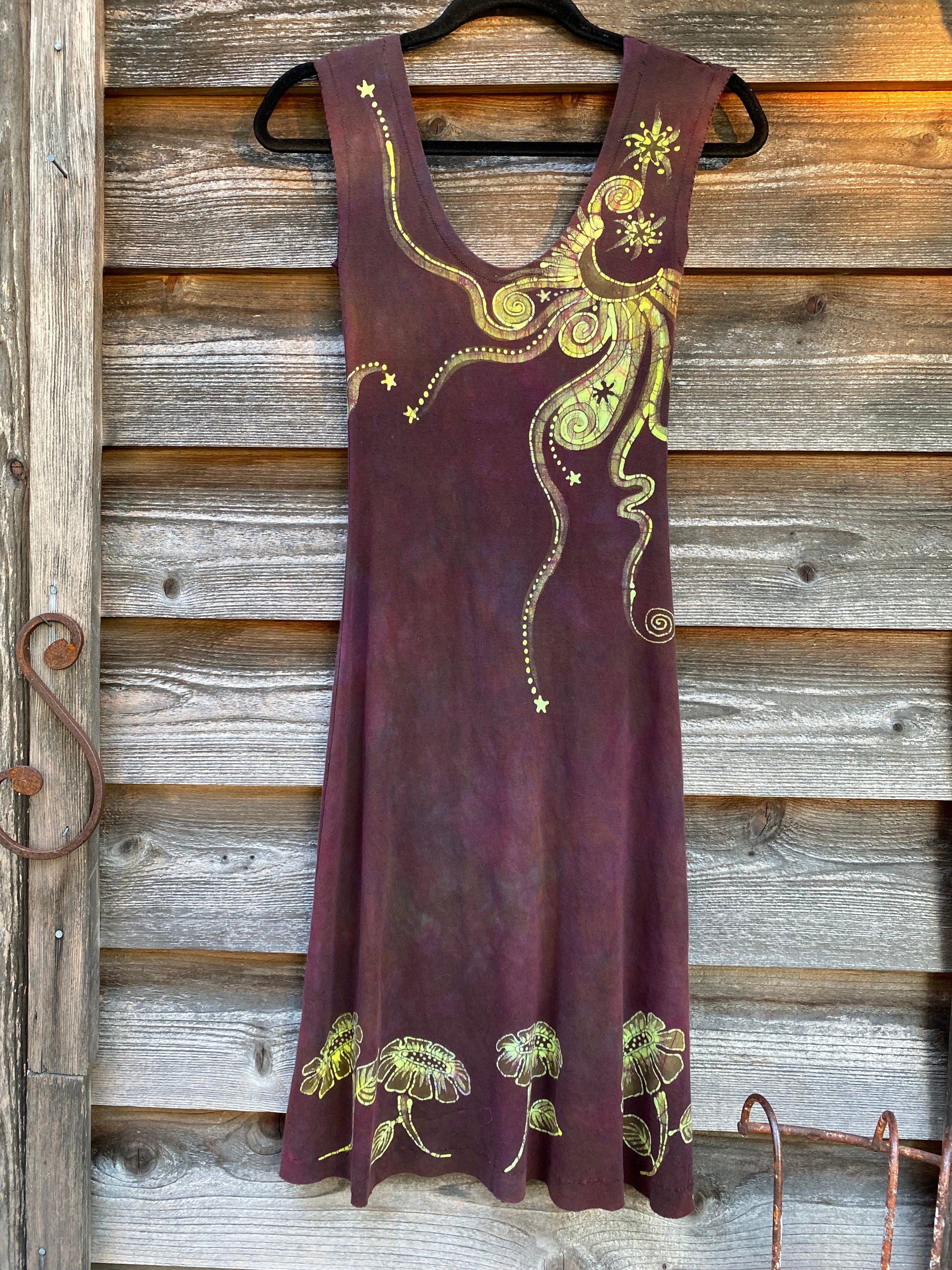 Forest and Flowers Organic Cotton Batik Dress - Imperfection Batik Dresses batikwalla 