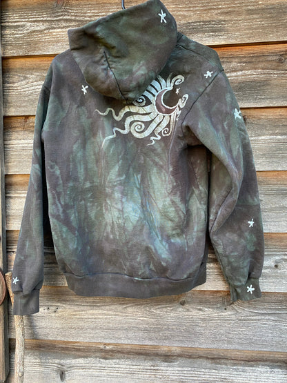 Olive Tree of Life - Handcrafted Batik Pullover Hoodie - Size Small ONLY hoodie batikwalla 