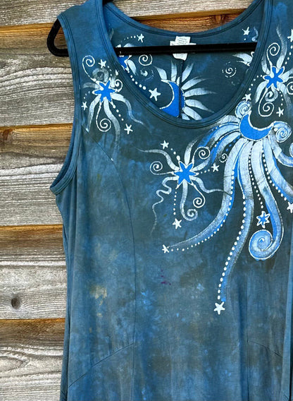 Blue Moon Sage Batikwalla Batik Dress - Size Large Batik Dresses Batikwalla 