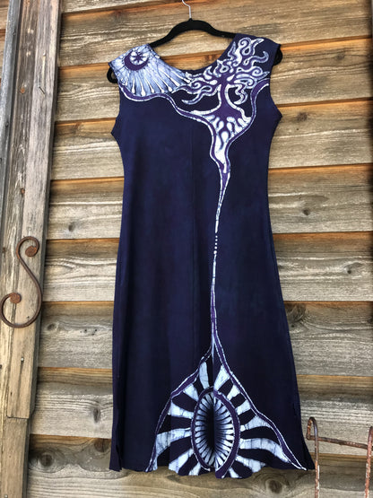 Blue Mountain Sun Batikwalla Handmade Batik Dress in Organic Cotton - Imperfect Batik Dresses Batikwalla 