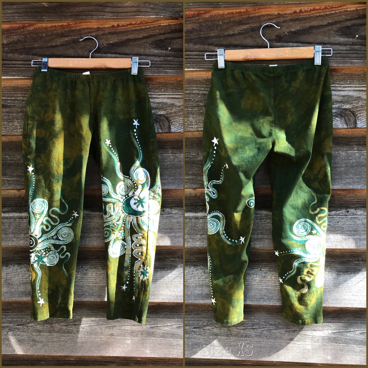 Dancing Green Batik CAPRI Leggings leggings batikwalla XS 
