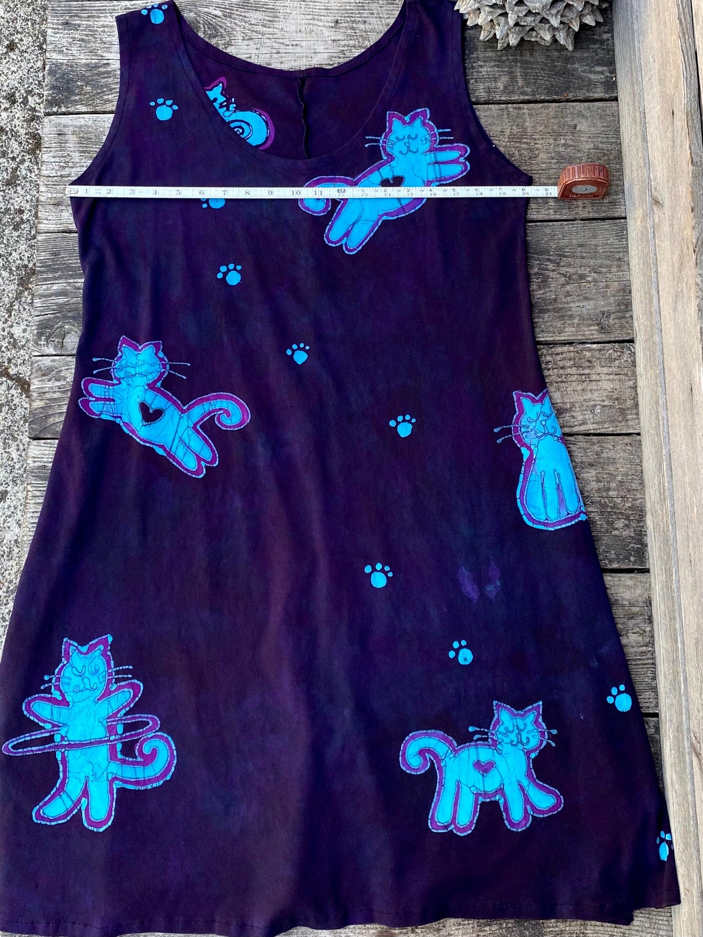 Happy Cat Dress in Organic Cotton Batik Dresses Batikwalla 