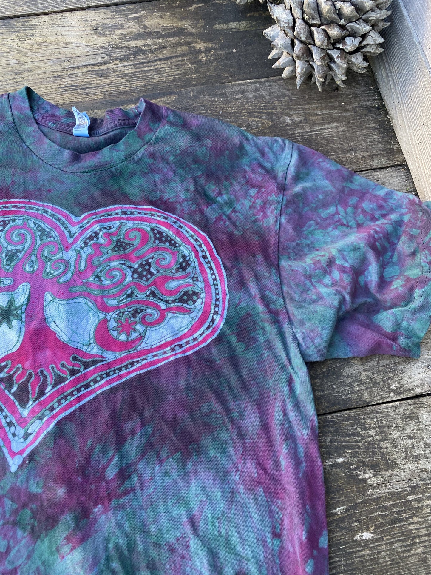Tourmaline Heart Tree - Hand Crafted Batik Tshirt Batikwalla by Victoria 