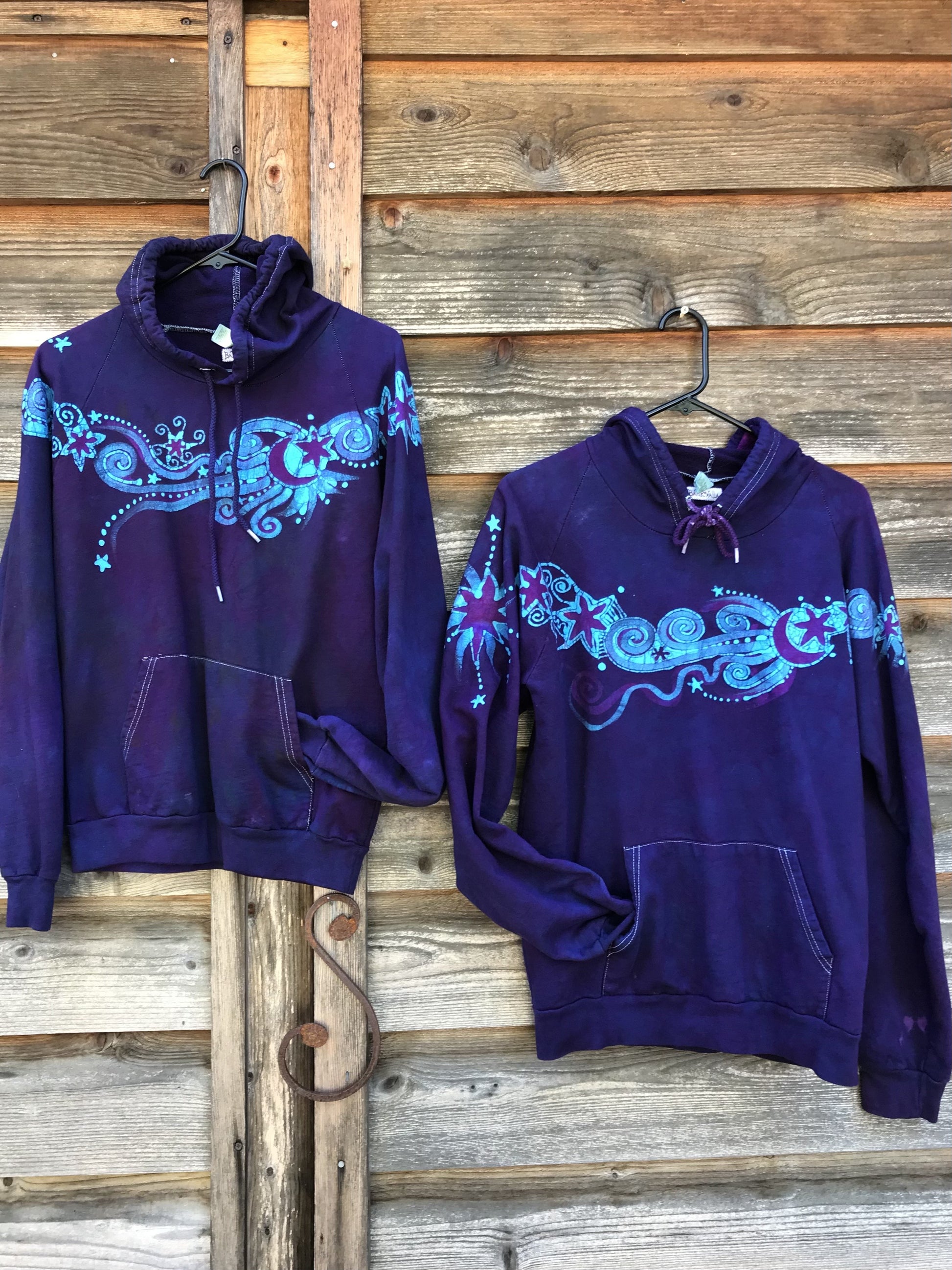 Fair Isle Galaxy Pullover Batik Hoodie - Organic Cotton - Sizes Small & Medium ONLY hoodie batikwalla 