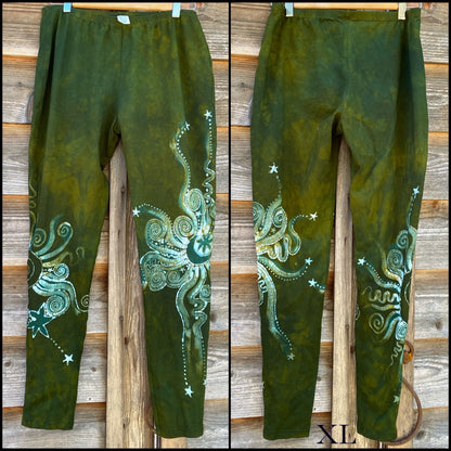 Dancing Green Batik Leggings Old School leggings batikwalla XL 